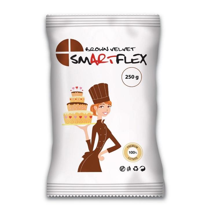 SmartFlex Fondant Bruin Velvet 250g, Hobby en Vrije tijd, Taarten en Cupcakes maken, Nieuw, Verzenden