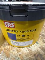 SPS Unitex 4040 Mat - gebroken wit - 4 liter, Wit, Nieuw, Ophalen of Verzenden, Verf