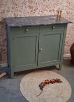 Vintage groene commode met marmeren blad ‘Eden’, Zo goed als nieuw, 75 tot 100 cm, Minder dan 50 cm, 90 tot 105 cm