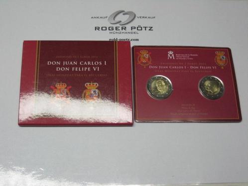 4 Euro Spanien 2 x 2 Euro 2014 Thronwechsel Doppelportrai..., Postzegels en Munten, Munten | Europa | Euromunten, Verzenden