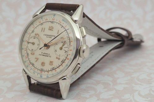Chronographe Suisse - Cal. Landeron 48 - JUMBO - Zonder, Sieraden, Tassen en Uiterlijk, Horloges | Heren