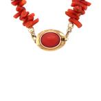 Vintage bloedkoraal collier met gouden sluiting 14 krt, Ophalen of Verzenden, Nieuw