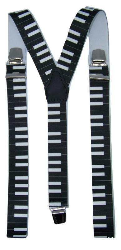 Bretels Piano (zwart) met extra sterke clips, Kleding | Heren, Riemen en Ceinturen, Nieuw, Verzenden