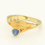 Ring - 14 karaat Geel goud Saffier - Diamant, Nieuw