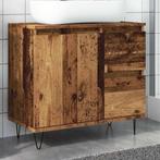 vidaXL Badkamerkast 65x33x60 cm bewerkt hout oud houtkleurig, Huis en Inrichting, Verzenden, Nieuw, Minder dan 100 cm
