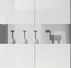 Benvenuto Design Bex Hoogglans Wit Vitrinekast, Huis en Inrichting, Kasten | Wandmeubels, Ophalen of Verzenden, Nieuw