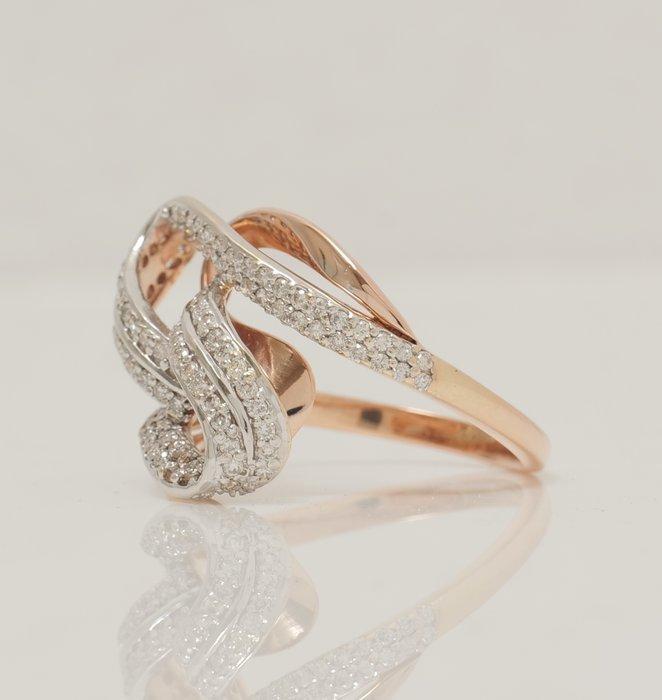 Statement ring - 14 karaat Roségoud - 0.80ct. tw. Diamant, Sieraden, Tassen en Uiterlijk, Antieke sieraden
