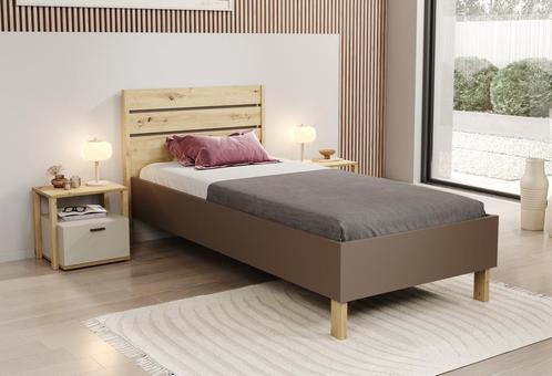 Kinderbed - Beige Eiken - 90x200 - Incl lattenbodem, Kinderen en Baby's, Kinderkamer | Bedden, Nieuw, Verzenden