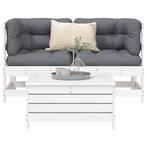 vidaXL 3-delige Loungeset massief grenenhout wit, Verzenden, Nieuw, Loungeset