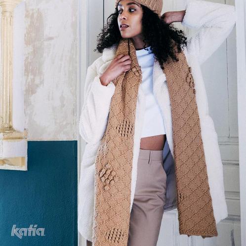 Patroon Gebreide Sjaal Katia Maxi Merino - Ana Pereira Des, Hobby en Vrije tijd, Breien en Haken, Ophalen of Verzenden
