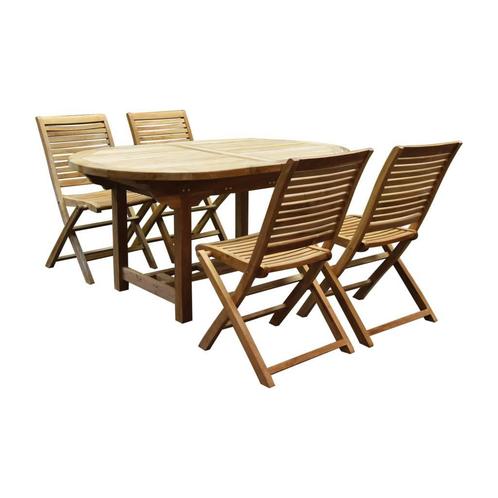 Arona Ovaal uitschuifbare dining tuinset 160-210x90 cm blad, Tuin en Terras, Tuinsets en Loungesets, Nieuw, Teakhout, Ophalen of Verzenden