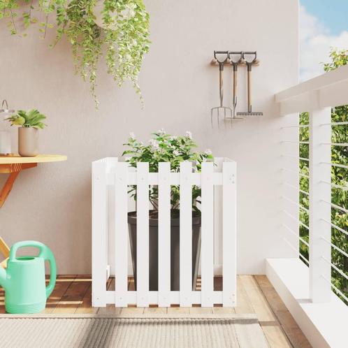 vidaXL Plantenbak met hekontwerp 70x70x70 cm massief, Tuin en Terras, Bloembakken en Plantenbakken, 60 tot 100 cm, Nieuw, Hout