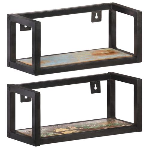 vidaXL Wandschappen 2 st 40 cm massief gerecycled hout, Huis en Inrichting, Woonaccessoires | Wandplanken en Boekenplanken, Nieuw
