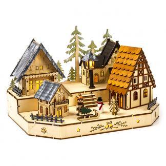 Houten kersthuisje | 20 x 30 x 20 cm | Konstsmide, Diversen, Kerst, Nieuw, Verzenden