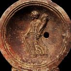Oud-Romeins - sigillata olielamp - Godin Fortuna met een, Antiek en Kunst, Antiek | Overige Antiek