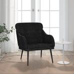 vidaXL Fauteuil 63x76x80 cm fluweel zwart, Huis en Inrichting, Fauteuils, Verzenden, Nieuw