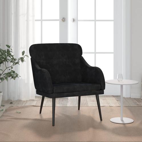 vidaXL Fauteuil 63x76x80 cm fluweel zwart, Huis en Inrichting, Fauteuils, Nieuw, Verzenden