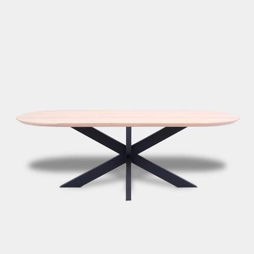 Tafel Plat Ovaal Eikenhout - Matrix - Onbehandeld, Huis en Inrichting, Tafels | Eettafels