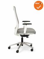 Bureaustoel Ledderra - NIEUW - Grijs met stoffering - Chrome, Werkplek, Ophalen of Verzenden, Nieuw zonder verpakking, Stoel