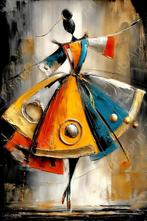 John Joseb glas schilderij vrouw, ballerina, ballet abstract, Huis en Inrichting, Woonaccessoires | Schilderijen, Tekeningen en Foto's