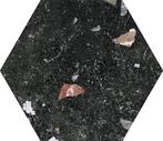 Codicer Sonar Dark hexagon terrazzo vloertegel 25x22 zwart, Doe-het-zelf en Verbouw, Tegels, Nieuw, Ophalen of Verzenden