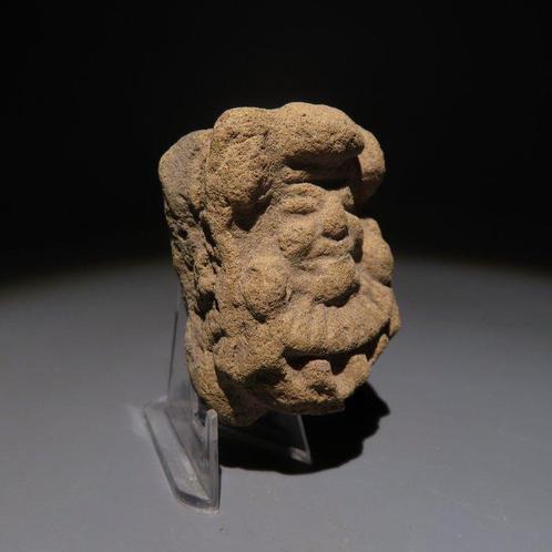 Azteken Terracotta Godheidshoofdfiguur. 12e-15e eeuw n.Chr., Verzamelen, Mineralen en Fossielen