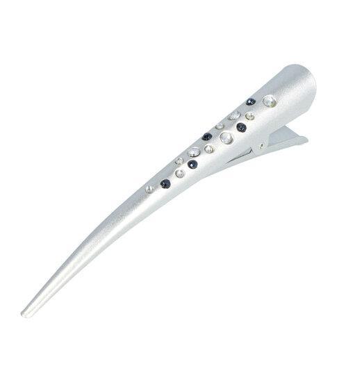 Haarspeld Duckklem Duo Strass 13cm Zilver, Sieraden, Tassen en Uiterlijk, Uiterlijk | Haarverzorging, Verzenden