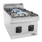 GGM Gastro | Gasfornuis - 10 kW - 2 branders | GHK400-E |, Verzenden, Nieuw, Inbouw