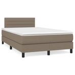 vidaXL Boxspring met matras stof taupe 120x190 cm, Huis en Inrichting, Slaapkamer | Bedden, Verzenden, Nieuw, 190 cm of minder