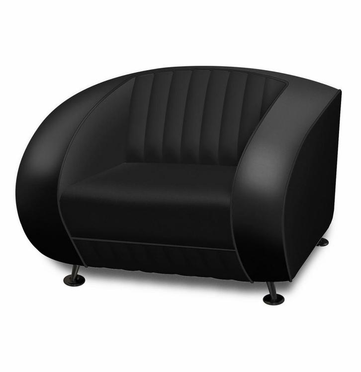 Bel Air Sofa Delucas Retro SF01CB Volledig Zwart Eenzitter, Huis en Inrichting, Banken | Bankstellen, Ophalen