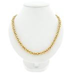 Gouden vierkante koningsschakel ketting; 62 cm | Midas, Sieraden, Tassen en Uiterlijk, Ophalen of Verzenden, Gebruikt, Overige kleuren