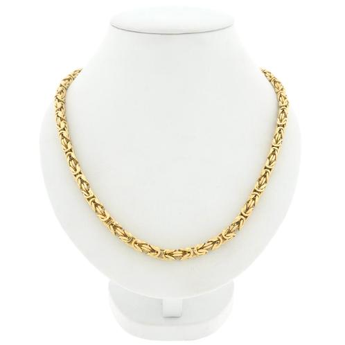 Gouden vierkante koningsschakel ketting; 62 cm | Midas, Sieraden, Tassen en Uiterlijk, Kettingen, Overige kleuren, Gebruikt, Goud