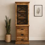 Buffetkast Mangohout Milan 65 X, Huis en Inrichting, Kasten | Buffetkasten, Nieuw, 50 tot 100 cm, Industriële meubels, 25 tot 50 cm