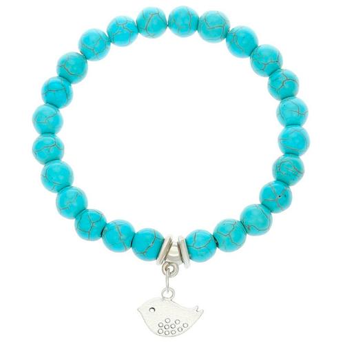 Fako Bijoux® - Armband - Turquoise Kralen - Vogel - 8mm, Sieraden, Tassen en Uiterlijk, Armbanden, Verzenden