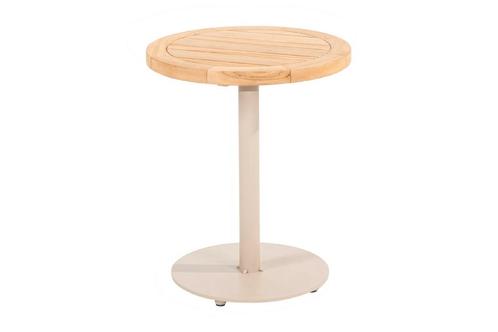 4 Seasons Volta teak salontafel - Ø45 cm. taupe, Tuin en Terras, Tuintafels, Nieuw, Hout, Rond, Verzenden