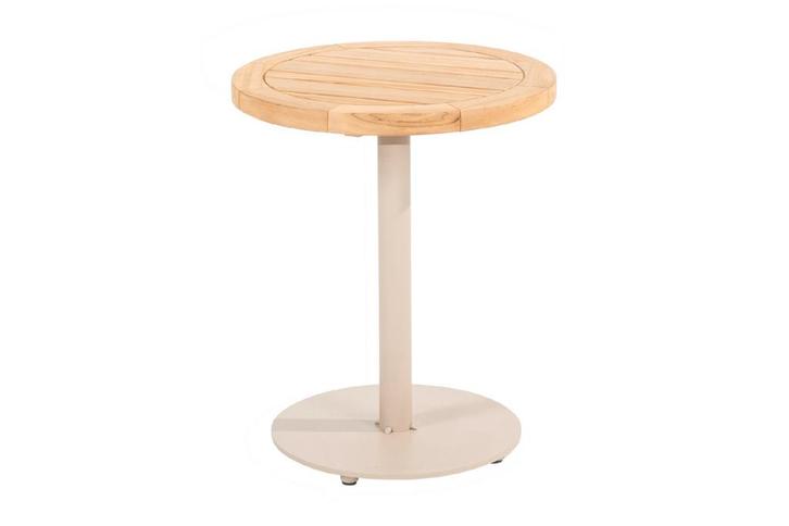4 Seasons Volta teak salontafel - Ø45 cm. taupe, Tuin en Terras, Tuintafels, Nieuw, Hout, Rond, Verzenden