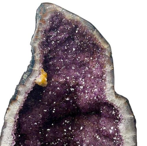 44KG Dieppaarse Amethist Geode met Citrien Accenten en, Verzamelen, Mineralen en Fossielen