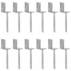 vidaXL Hekankers 12 stuks Zilver 8x6x30 cm Gegalvaniseerd, Doe-het-zelf en Verbouw, IJzerwaren en Bevestigingsmiddelen, Verzenden