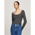 Tommy Jeans Curve Henleyshirt TJW MELANGE HENLEY LS EXT, Kleding | Dames, Verzenden, Nieuw