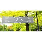 Zilveren 25 jaar spandoek 180 x 40 cm - 25 jaar getrouwd, Ophalen of Verzenden, Nieuw