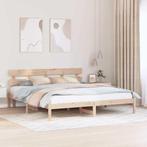 vidaXL Bedframe met hoofdeinde Bruin 180 x 200 cm Massief, Huis en Inrichting, Slaapkamer | Bedden, Verzenden, Nieuw, Bruin, Hout