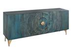 Handgemaakt dressoir GOLDEN SUNSET 180cm turquoise goud, Huis en Inrichting, Kasten | Dressoirs, Ophalen of Verzenden, Nieuw