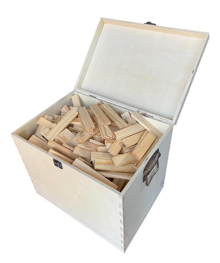 PlayBrix bouwstenen/bouwplankjes 500st in ruime kist, Nieuw!, Kinderen en Baby's, Speelgoed | Houten speelgoed, Overige typen