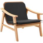Wicker fauteuil Treviso, houten frame en kussen - natuur, Tuin en Terras, Verzenden, Nieuw