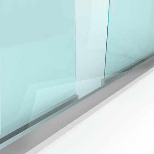 Schuifloket op maat - 3 panelen, 2 sporen - Gehard glas 6 mm, Doe-het-zelf en Verbouw, Kozijnen en Schuifpuien, Nieuw, Ophalen of Verzenden
