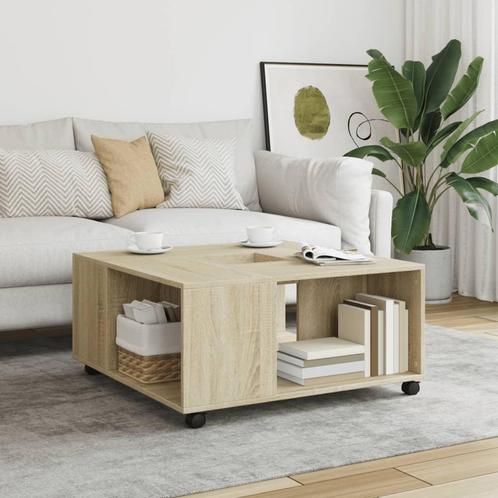 vidaXL Salontafel 80x80x40 cm bewerkt hout sonoma, Huis en Inrichting, Tafels | Salontafels, 50 tot 100 cm, Nieuw, Overige houtsoorten