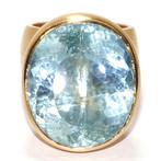 Ring - 18 karaat Geel goud - 28.60ct. tw. Aquamarijn -, Sieraden, Tassen en Uiterlijk, Nieuw