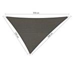Premium schaduwdoek 2.5x3x3.5m driehoek waterdoorlatend...., Nieuw