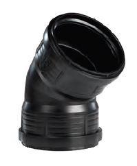 Pipelife Master3+ geluidsarm bocht 125 45gr 2xm Zwart, Doe-het-zelf en Verbouw, Buizen en Afvoer, Ophalen of Verzenden