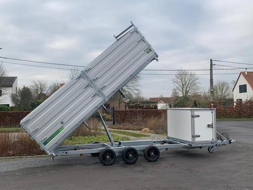 Speciaalbouw kippers Tridem met opbergkast in chassis, Auto diversen, Aanhangers en Bagagewagens, Nieuw, Ophalen